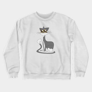 Gray Cat Crewneck Sweatshirt